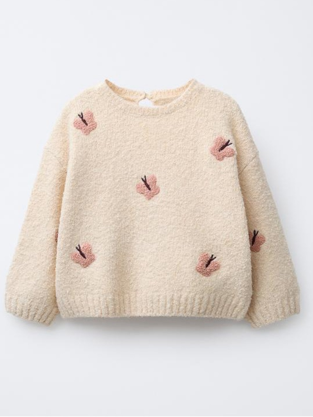 Zara Baby Butterfly Knit Sweater - Beige - 6–9 Months